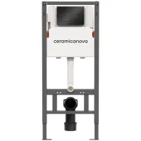 Инсталляция для унитаза Ceramica Nova Balance Square CN121002MB с кнопкой смыва, черный матовый