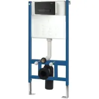 Инсталляция для унитаза Rea H Black Mat REA-E3650 с кнопкой смыва, черный матовый