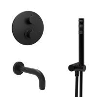 Термостат для ванны Paini Cox 78PZSET26911THBATH с душевым гарнитуром черный матовый