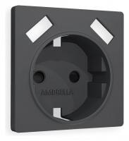 Накладка для розетки с заземлением и со шторками и 2хUSB type A Ambrella Volt Quant AP9090