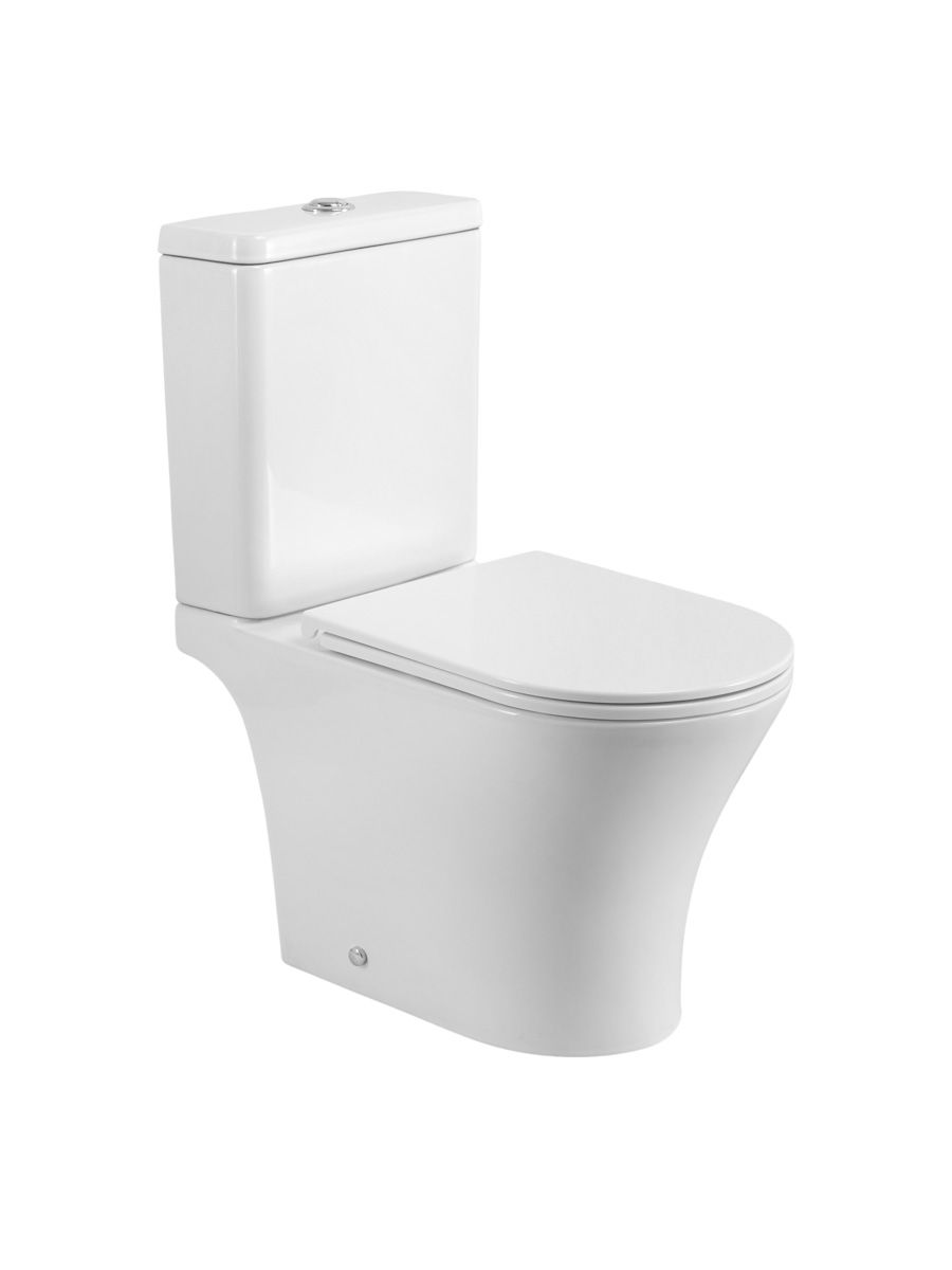 Унитаз-компакт безободковый с сиденьем и смывом TORNADO BelBagno ACQUA-TOR BB2801CP-TOR/SC