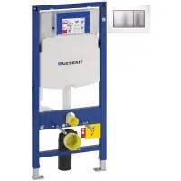 Инсталляция для унитаза Geberit Duofix Sigma 30 111.300.00.5 + 111.815.00.1 + 115.883.KL.1 с кнопкой смыва, белый/матовый хром