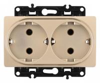 Розетка двойная с заземлением без рамки Arte Milano am-217 217.40-2.shampan