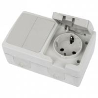 Блок с розеткой и выключателем Stekker Велена 49729