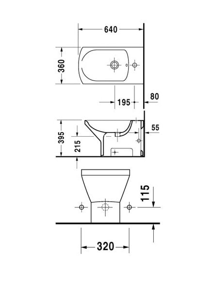 Биде напольное Duravit Caro 02901000001-WG