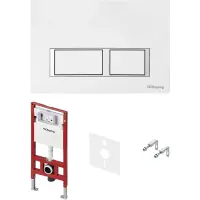 Инсталляция для унитаза Tece TECEspring V S401203 с кнопкой смыва, белый глянец/хром/белый глянец