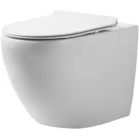 Унитаз подвесной Orange C07-100w безободковый, с сиденьем микролифт, белый глянец