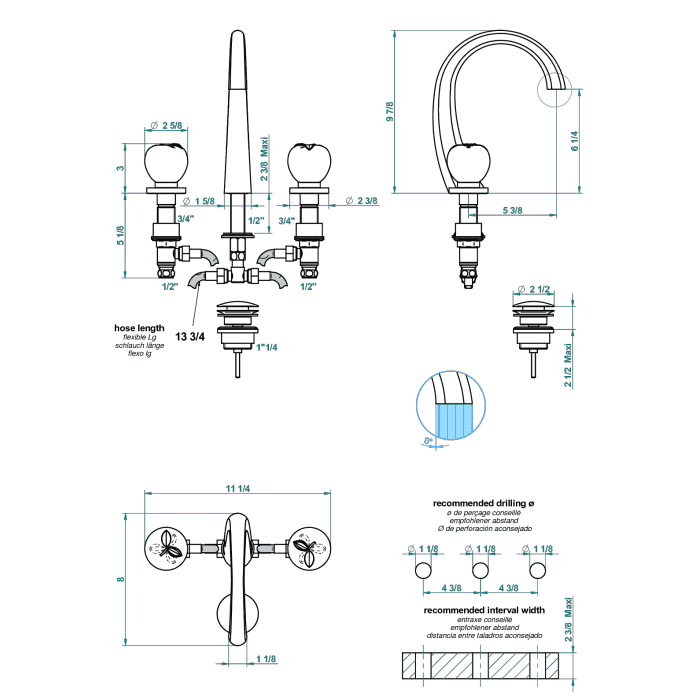 Смеситель для раковины THG Pomme cristal clair satin A42.A02.151