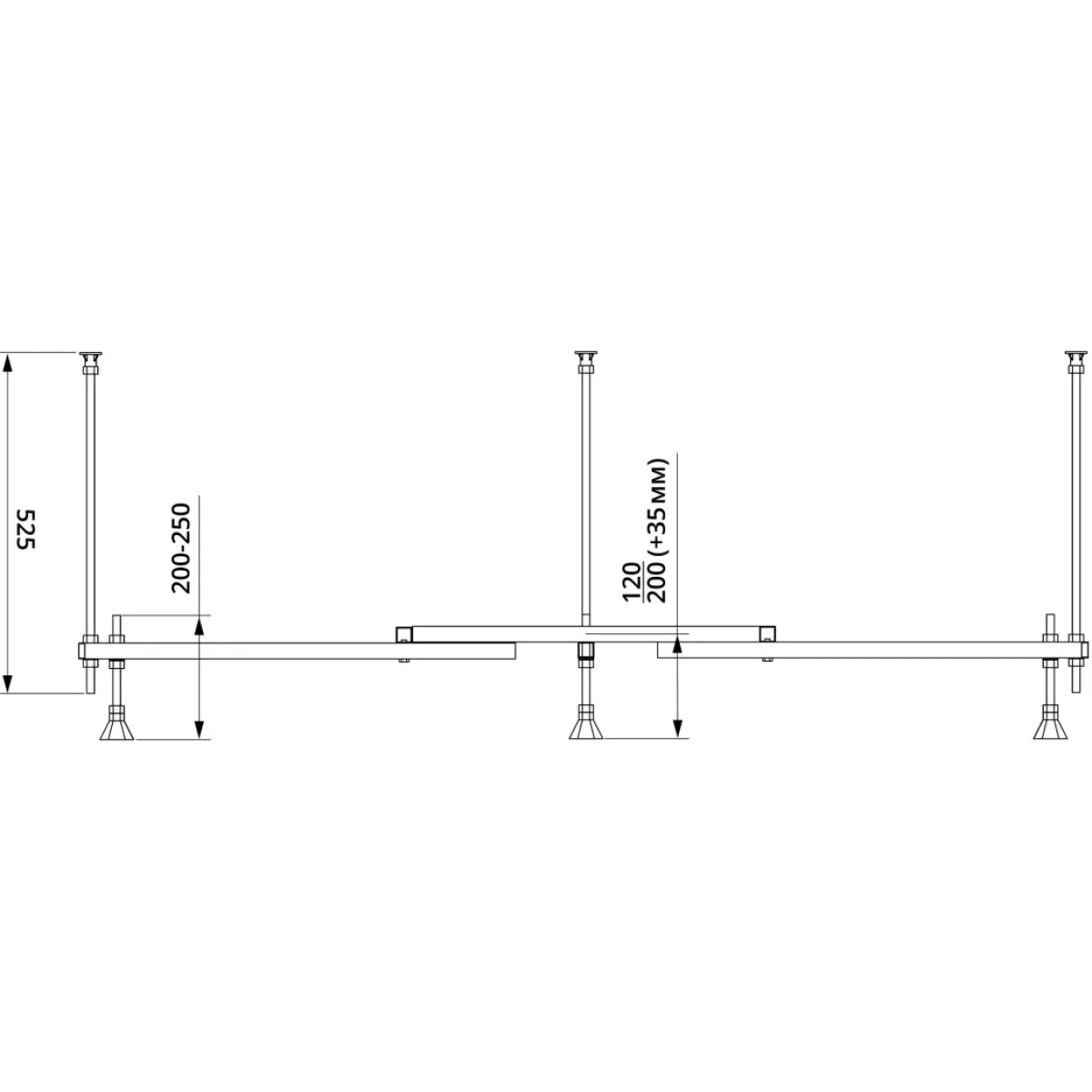 Каркас для ванны VitrA Universal 59999991001 150/160/170 x 70
