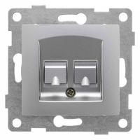 Розетка двойная RJ-12 и Ethernet RJ-45 без рамки Gusi Electric UGRA С11КТ-004