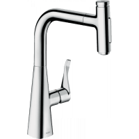 Смеситель для кухни hansgrohe Metris Select M71 240 2jet sBox 73817000 с вытяжным душем хром