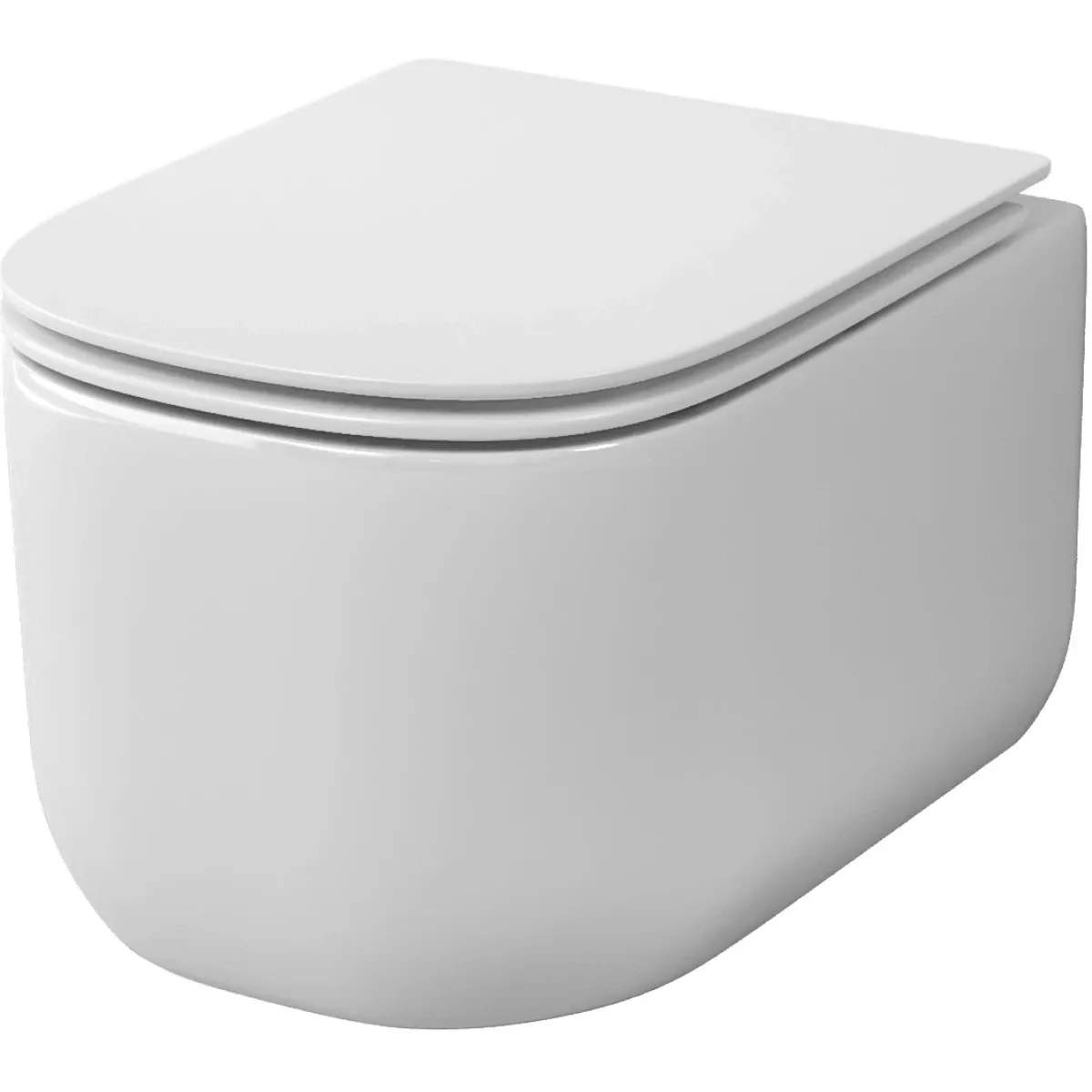 Унитаз подвесной Grossman Thin Rim GR-5605SQ безободковый, торнадо, с сиденьем микролифт, белый