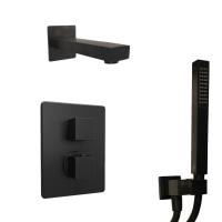 Термостат для ванны Paini Grazia 21PZSET26911THBATH с душевым гарнитуром черный матовый