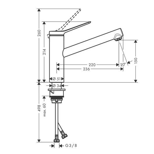 Смеситель для кухни hansgrohe Zesis M33 150 74802670 матовый черный