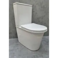 Унитаз-компакт CeramaLux 1223A безободковый, с сиденьем микролифт, белый