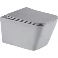 Унитаз подвесной GID Tr2143TF-Lgm безободковый, торнадо, с сиденьем микролифт, серый матовый