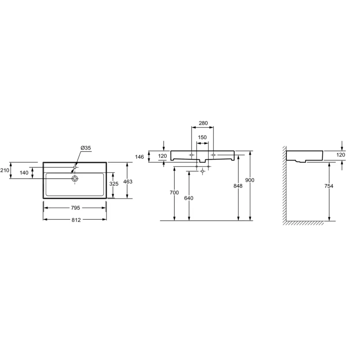 Раковина Jacob Delafon Vivienne EXBI102-00 81,2x46,3 см, накладная, подвесная, белый