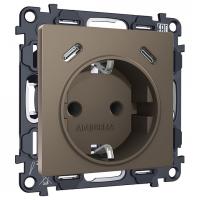 Розетка с заземлением и 2хUSB type C, без рамки Ambrella Volt ALFA MA640510