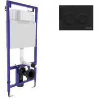 Инсталляция для унитаза Berges Novum O5 040265 с кнопкой смыва, черный матовый