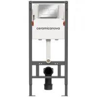 Инсталляция для унитаза Ceramica Nova Balance Square CN121002CH с кнопкой смыва, хром