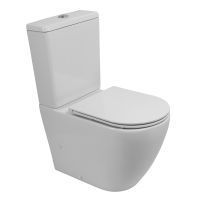 Унитаз-компакт безободковый со смывом TORNADO BelBagno SFERA-TOR BB2141CP-TOR с сиденьем BB870SC