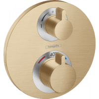 Смеситель для душа с термостатом hansgrohe Ecostat S СМ 15758140 с запорным/переключающим вентилем шлифованная бронза