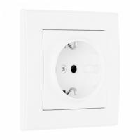 Розетка с заземлением и со шторкой Arte Milano SET06-1 SET06-1-40-1 white