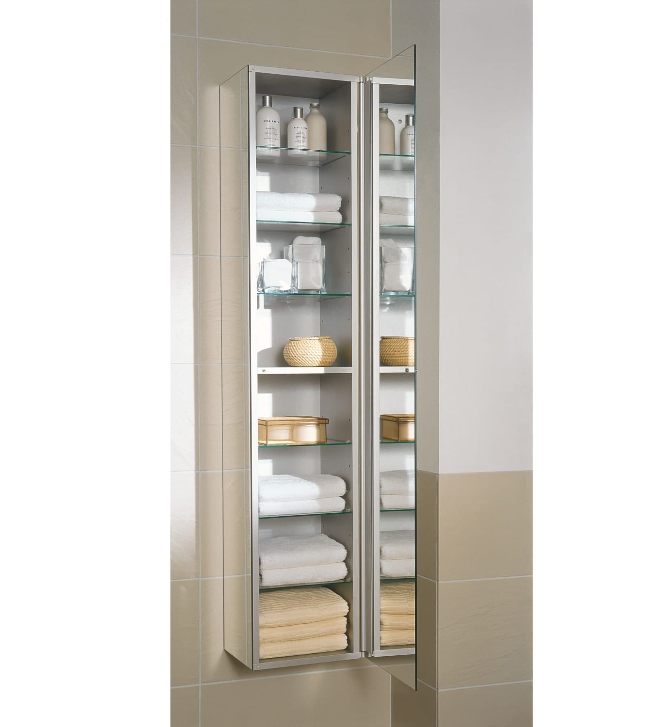 Шкаф зеркальный Keuco Royal E-One 35 44310171000 анодированное серебро