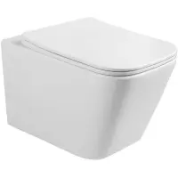 Унитаз подвесной Abber Rechteck AC1200 безободковый, с сиденьем микролифт, белый