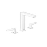 Смеситель для раковины hansgrohe Metropol 160 32515700 на 3 отверстия со сливным клапаном Push-Open матовый белый