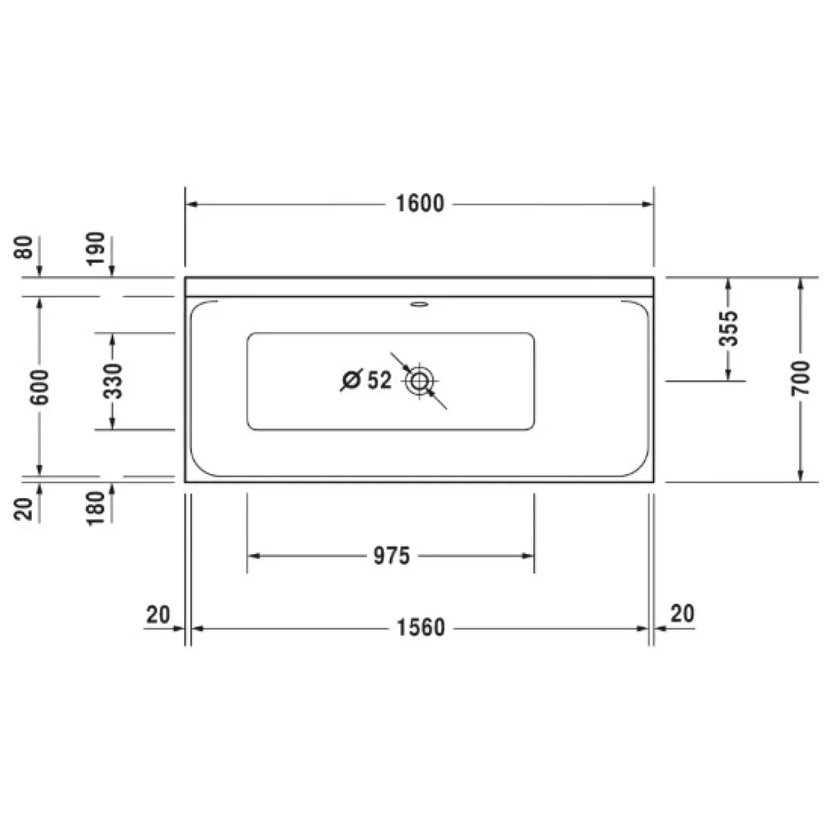 Акриловая ванна 160x70 см R Duravit P3 Comforts 700372000000000