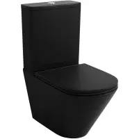 Унитаз-компакт Grossman GR-4450BMSQ безободковый, торнадо, с сиденьем микролифт, черный матовый
