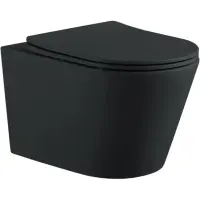Унитаз подвесной Aquatek Вега AQ1905-MB безободковый, с сиденьем микролифт, черный матовый