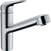Смеситель для кухни hansgrohe Focus M42 150 1jet sBox 71829000 с вытяжным изливом хром