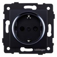 Розетка с заземлением, без рамки Kollinger  REA-002BK