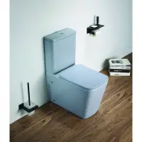 Унитаз-компакт CeramaLux 2170AXMHL безободковый, с сиденьем микролифт, голубой матовый