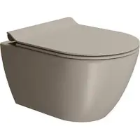 Унитаз подвесной GSI Pura 881605 безободковый, торнадо, серый беж матовый