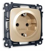 Розетка с заземлением и со шторкой, без рамки Ambrella Volt OMEGA MO607010