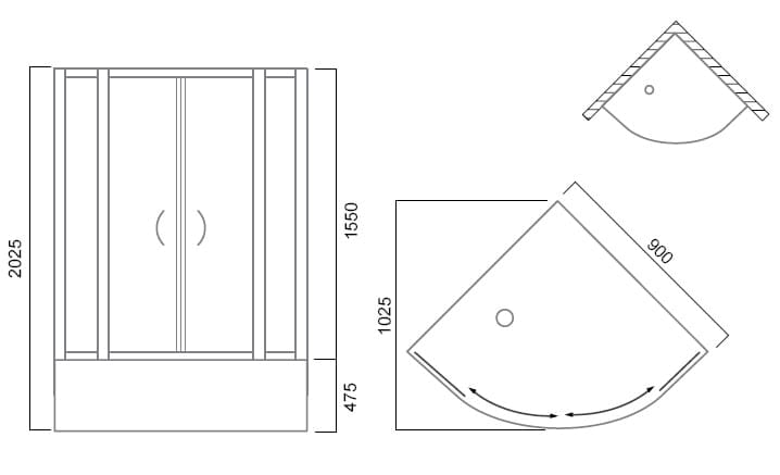 Душевой уголок AM.PM Sense Deep W75G-222A090WT