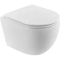 Унитаз подвесной BelBagno Compatto BB003CH-TOR/SC безободковый, торнадо, с сиденьем микролифт, белый