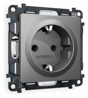 Розетка с заземлением и со шторкой, без рамки Ambrella Volt ALFA MA657010