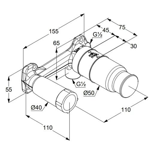 Встраиваемая часть смесителя Kludi 38241