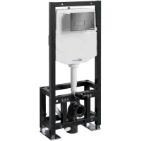 Инсталляция для унитаза WasserKRAFT Dill 61 61TLT.010.ME.PB03 с кнопкой смыва, черный глянец