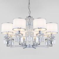 Подвесная люстра Eurosvet Zaffiro 10099/8 хром/прозрачный хрусталь Strotskis (новый абажур)