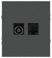 ТВ-розетка и розетка Ethernet RJ-45 без рамки Эра Arktik Б0070499
