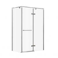 Дверь Roca Acropolis правая с боковой панелью 140х80 ZRU9307895 глянцевый хром стекло прозрачное