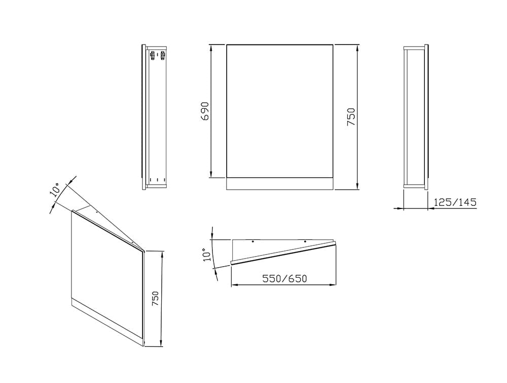 Зеркало Ravak 10° X000001079 650 R белый