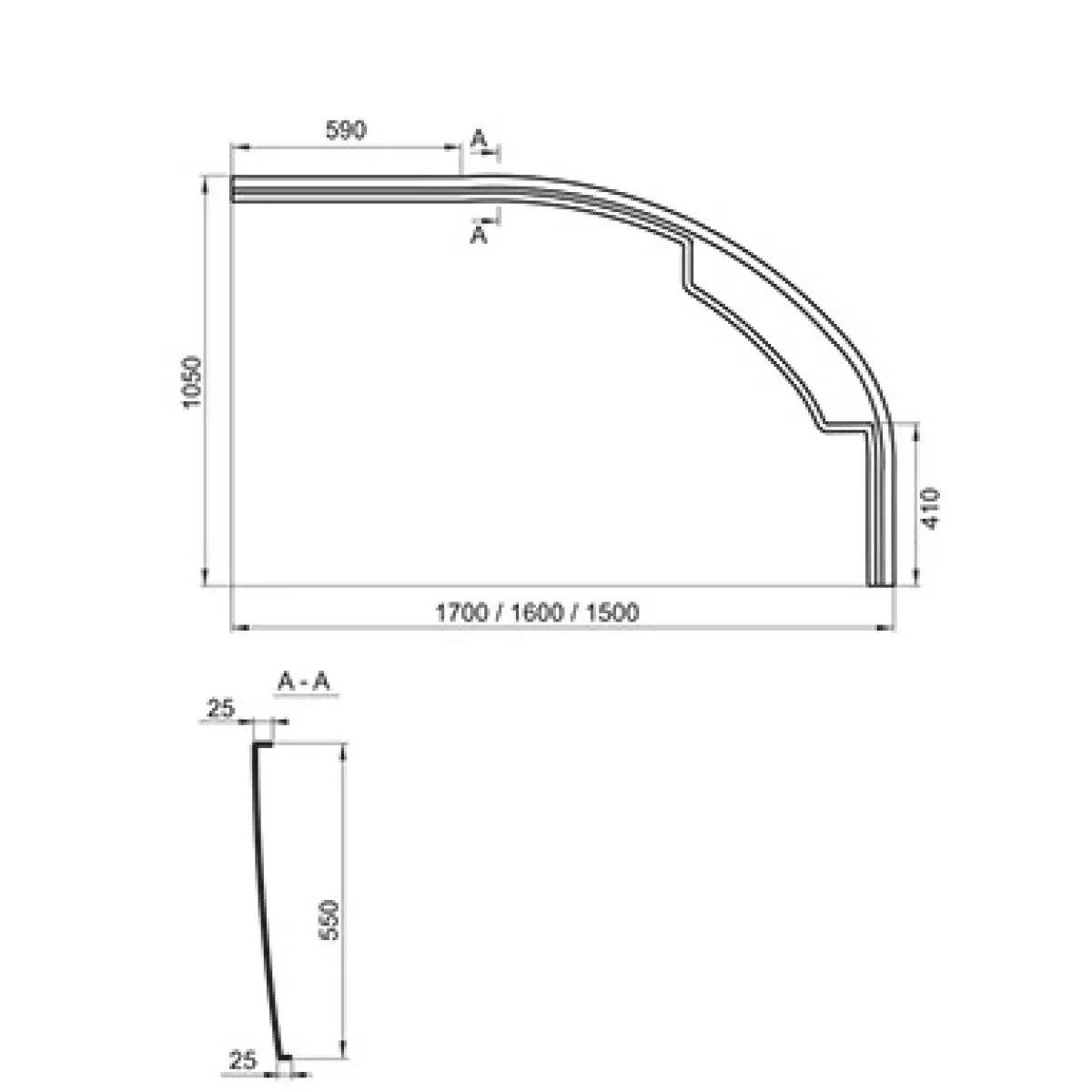 Передняя панель A Rosa II L 160 см Ravak CZM1200A00