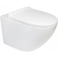 Унитаз подвесной Agger AT09150 безободковый, торнадо, с сиденьем микролифт, белый глянец