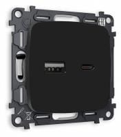 Розетка 2хUSB type A и C без рамки Ambrella Volt OMEGA MO811010
